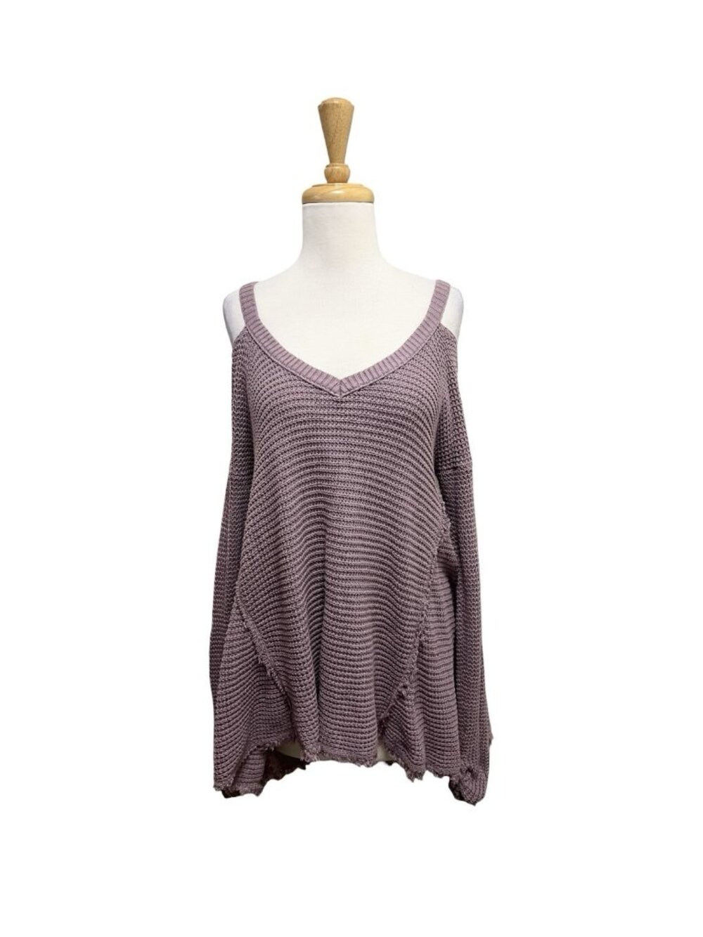Free People Moonshine Cold Shoulder Sweater Size S Small Purple